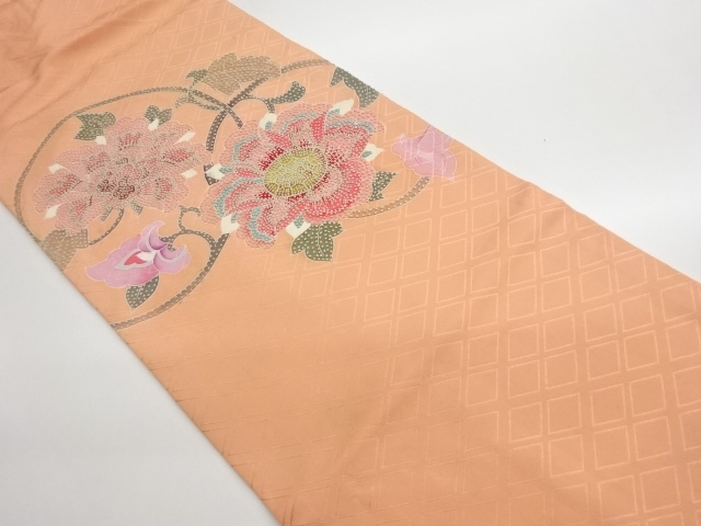 JAPANESE NAGOYA OBI / EMBROIDERY / FLOWER ARABESQUE